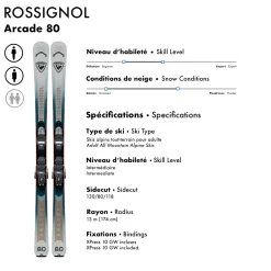 ROSSIGNOL Winter Sports^Arcade 80/XPress 10 GW - Adult All Mountain Alpine Skis