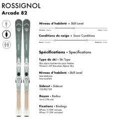 ROSSIGNOL Winter Sports^Arcade 82/XPress 11 GW - Women's All Mountain Alpine Skis