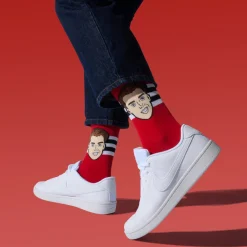 MAJOR LEAGUE SOCKS Fan Zone|Hockey^Connor Bedard Chicago Blackhawks NHL - Adult Caricature Crew Socks