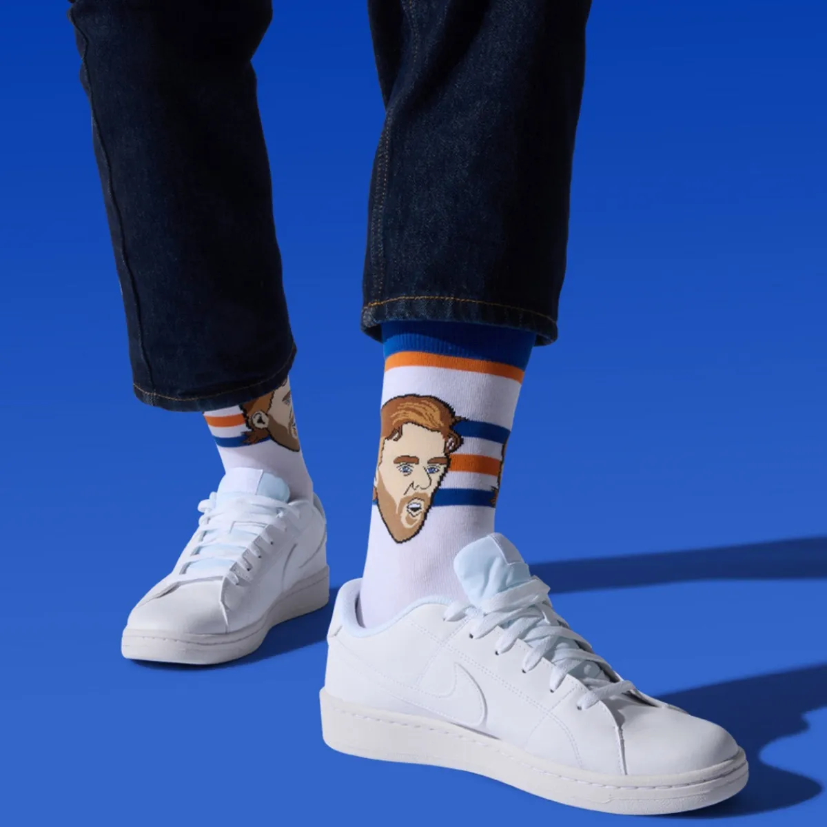 Best MAJOR LEAGUE SOCKS Connor McDavid Edmonton Oilers NHL - Adult Caricature Crew Socks