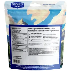 Best BACKPACKER'S PANTRY Cuban Style Coconut Black Beans and Rice - Freeze-Dried Camping Food Meal