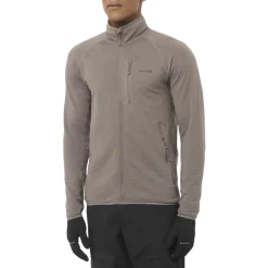 Sale SALOMON Essential Lightwarm - Men's Full-Zip Sweater IRON