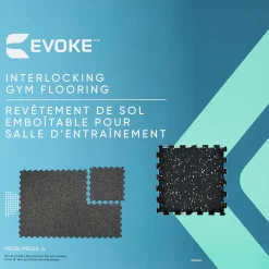 Best EVOKE Gym Flooring - Tiles for Training Surface BLACK