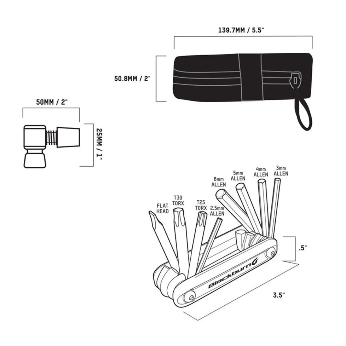 Outlet BLACKBURN Local CO2 Ride Kit - Bike Tools Set NOIR