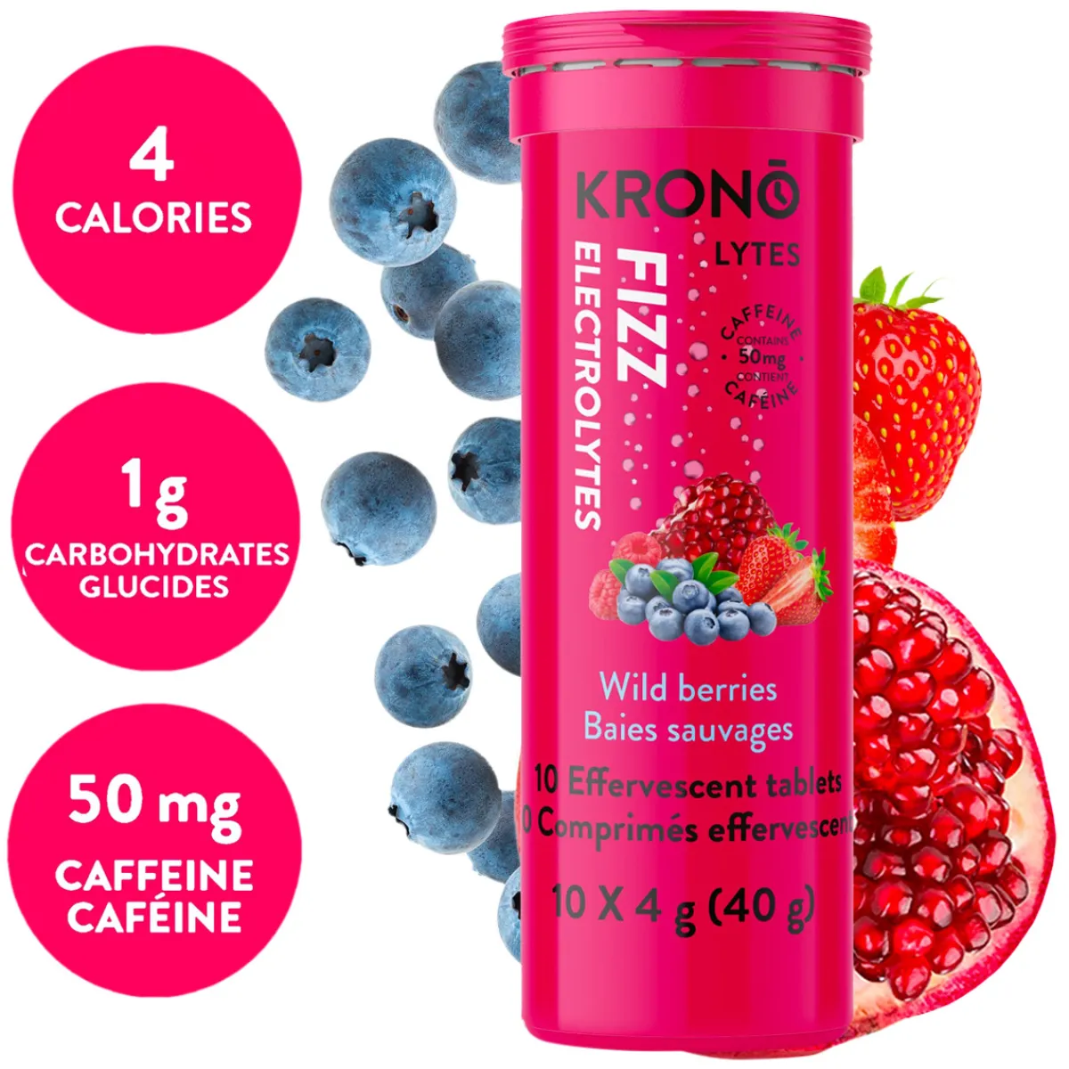 KRONO NUTRITION Nutrition|Sports Nutrition And Electrolytes^Lytes Fizz Wild Berries - Electrolytes Effervescent Tablets