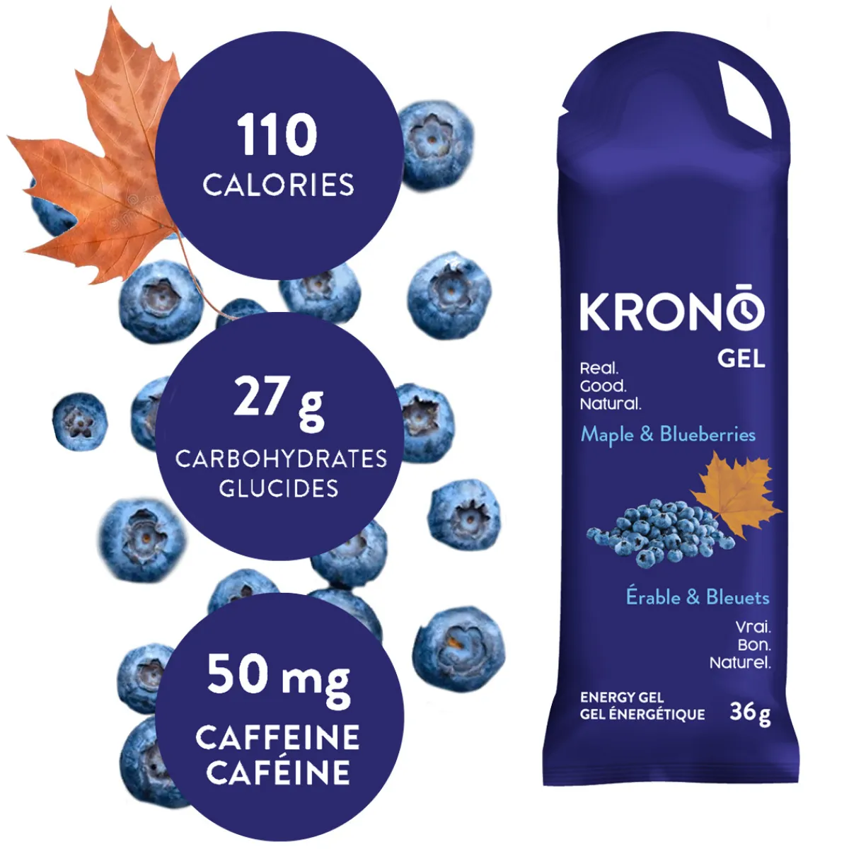 KRONO NUTRITION Energy Gels And Bars|Nutrition^Maple and Blueberries - Energy Gel
