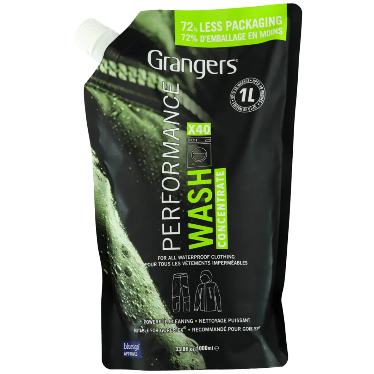 Clearance GRANGERS Performance Wash Eco Pouch 1 L - Wash for Outdoor Garments
