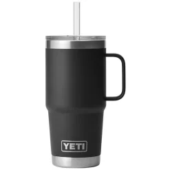 Clearance YETI Rambler Straw 25 oz - Insulated Travel Mug with Straw Lid BLK