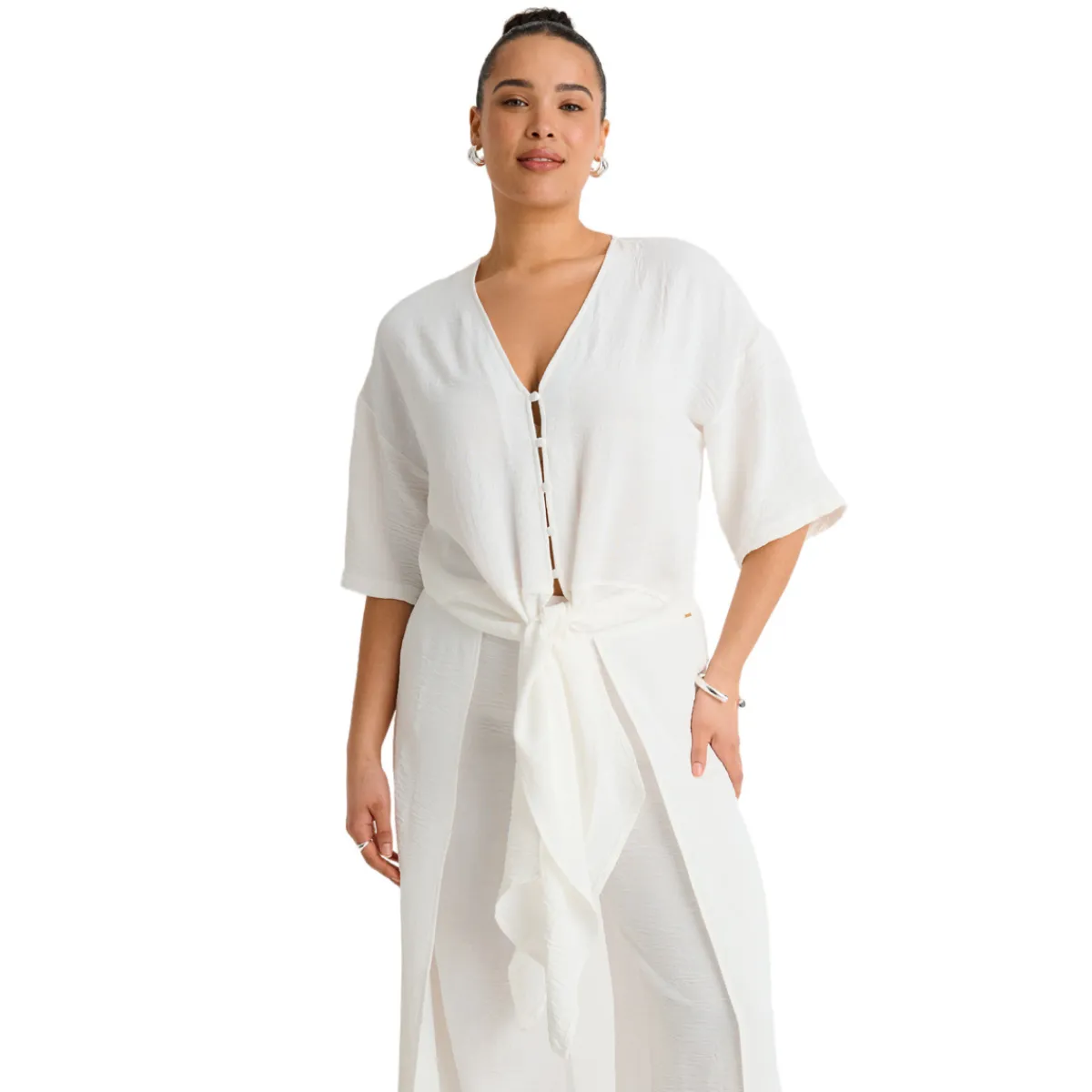 Best EVERYDAY SUNDAY Resort Wear - Women's Cover-Up Shirt OFFWH