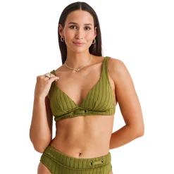 Outlet EVERYDAY SUNDAY Spaced Rib Eyelets - Women's Swimsuit Top CITRU