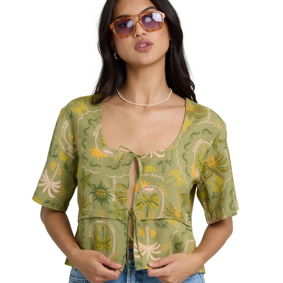 Women BILLABONG Blouses And Shirts^Totally Tropics - Women's Short-Sleeved Shirt