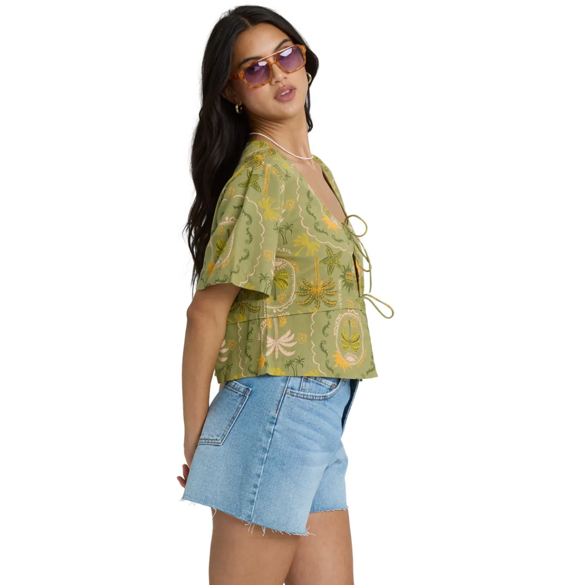Women BILLABONG Blouses And Shirts^Totally Tropics - Women's Short-Sleeved Shirt