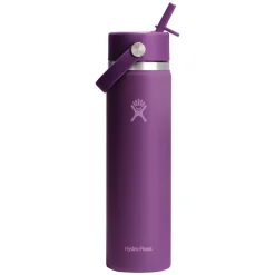 HYDRO FLASK Water Bottles^Wide Mouth Flex Straw 24 oz - Insulated Bottle with Retractable Straw Cap