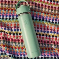 HYDRO FLASK Water Bottles^Wide Mouth Flex Straw 24 oz - Insulated Bottle with Retractable Straw Cap